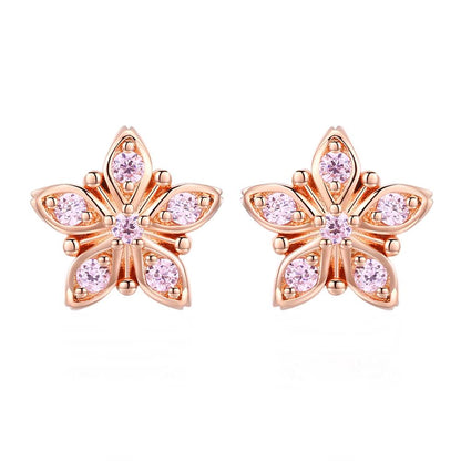 Cercei din Argint Gold Flower