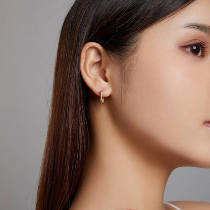 Cercei din Argint Geometric Glam Gold