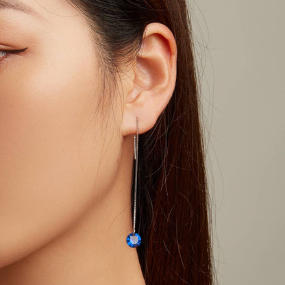 Cercei din Argint Blue Diamonds Chain