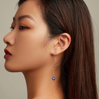 Cercei din Argint Blue Diamonds Chain