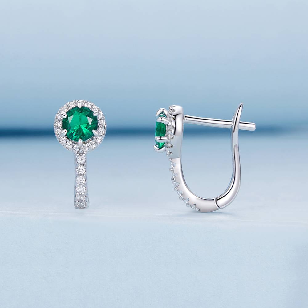 Cercei din Argint Dolce Green Diamonds