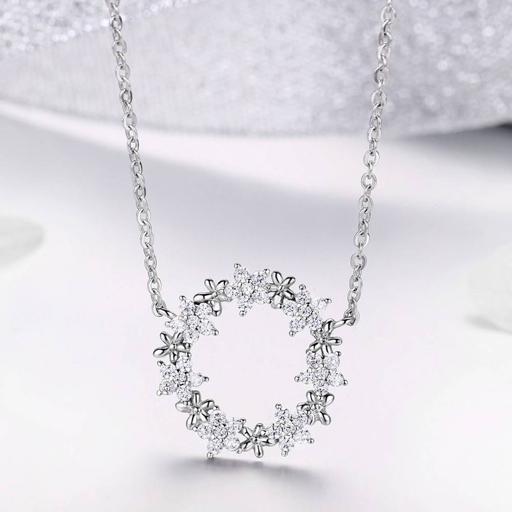 Colier din Argint Diamond Flower