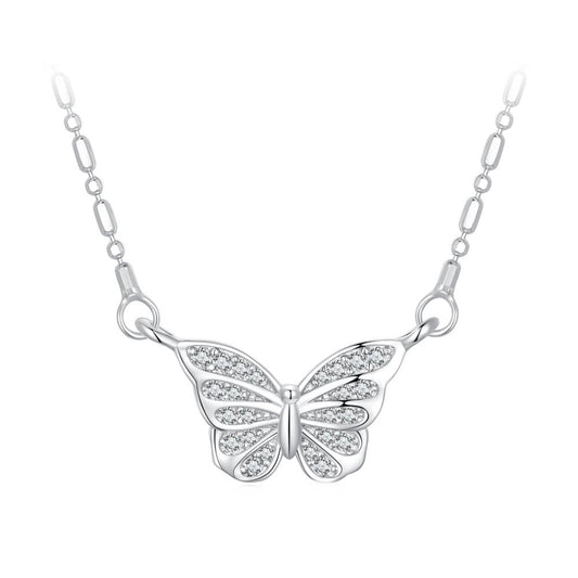 Colier din Argint Diamond Butterfly