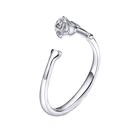 Inel reglabil din Argint Simple Rose