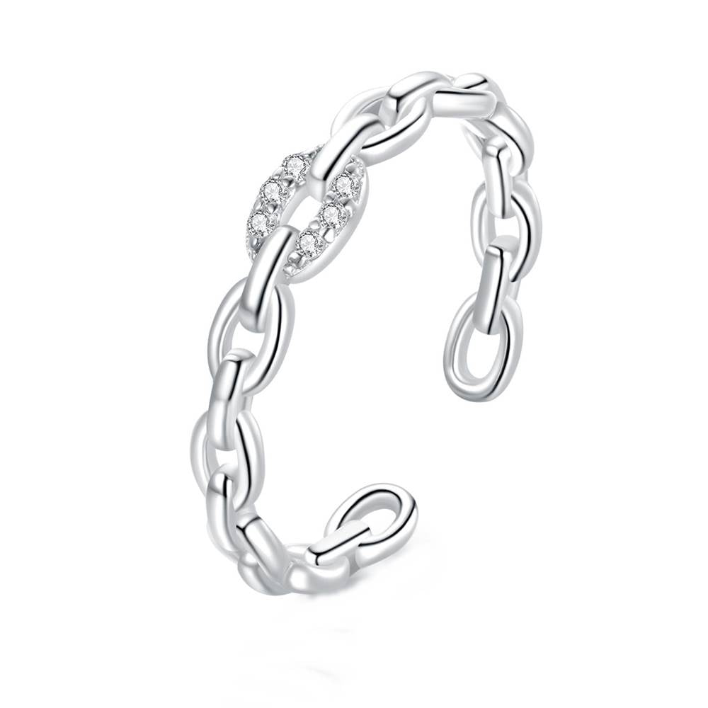 Inel reglabil din Argint Diamond Chain