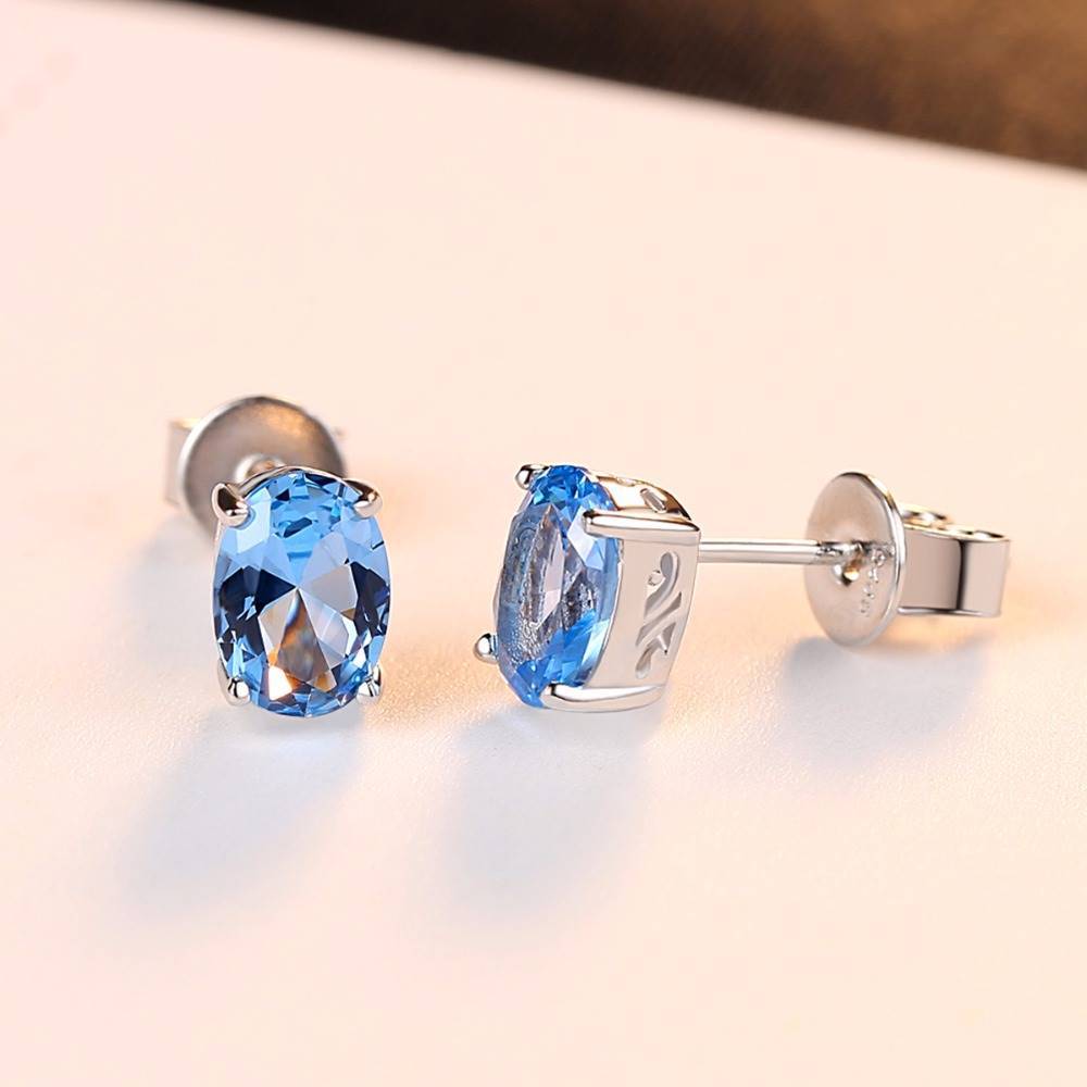 Set din Argint Oval Topaz