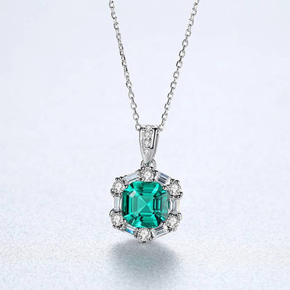 Colier din Argint Green Emerald