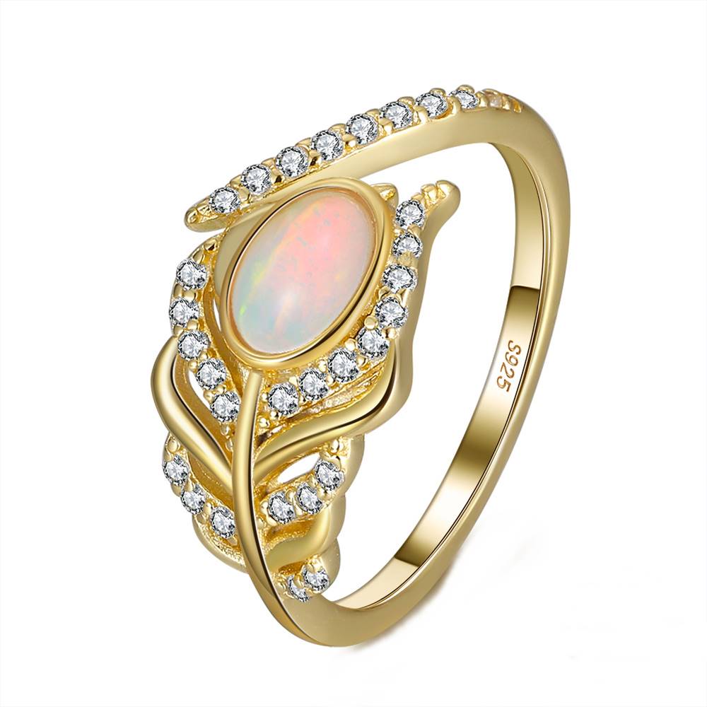 Inel reglabil din Argint Opal Flower