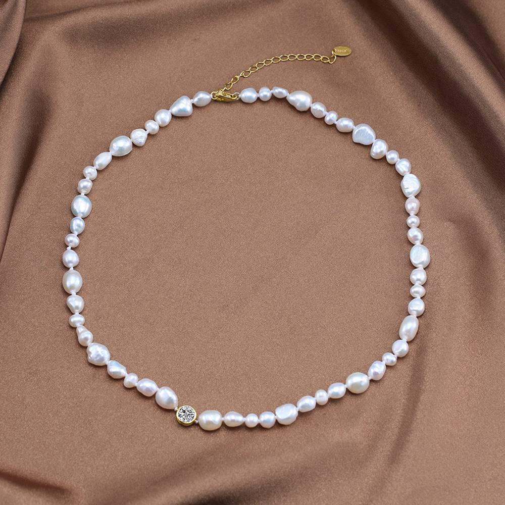 Colier din Argint Faceted Pearls