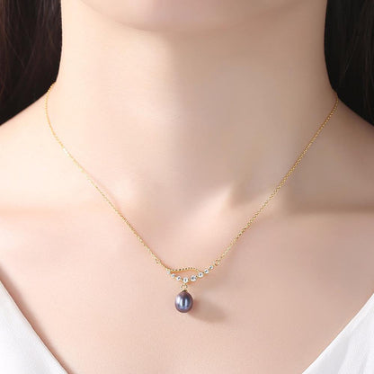 Colier din Argint Mae Black Pearl