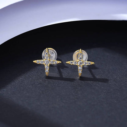 Cercei din Argint Deep Gold Star