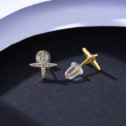 Cercei din Argint Deep Gold Star