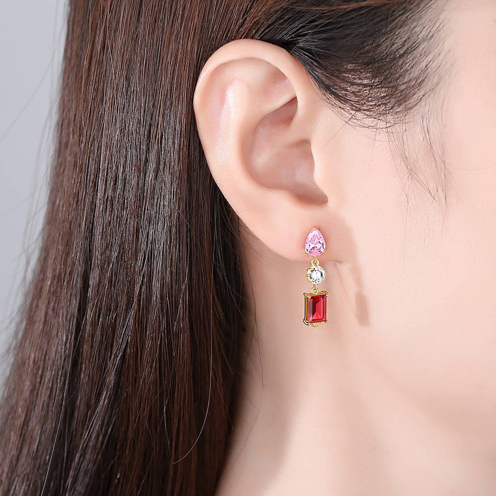 Cercei din Argint Coralyn Ruby