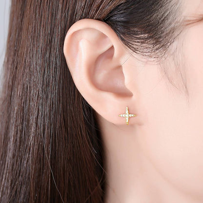 Cercei din Argint Deep Gold Star