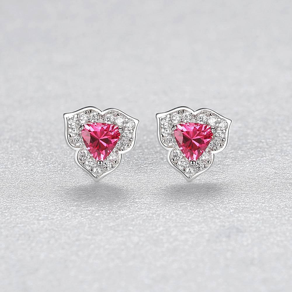 Cercei din Argint Esmira Ruby