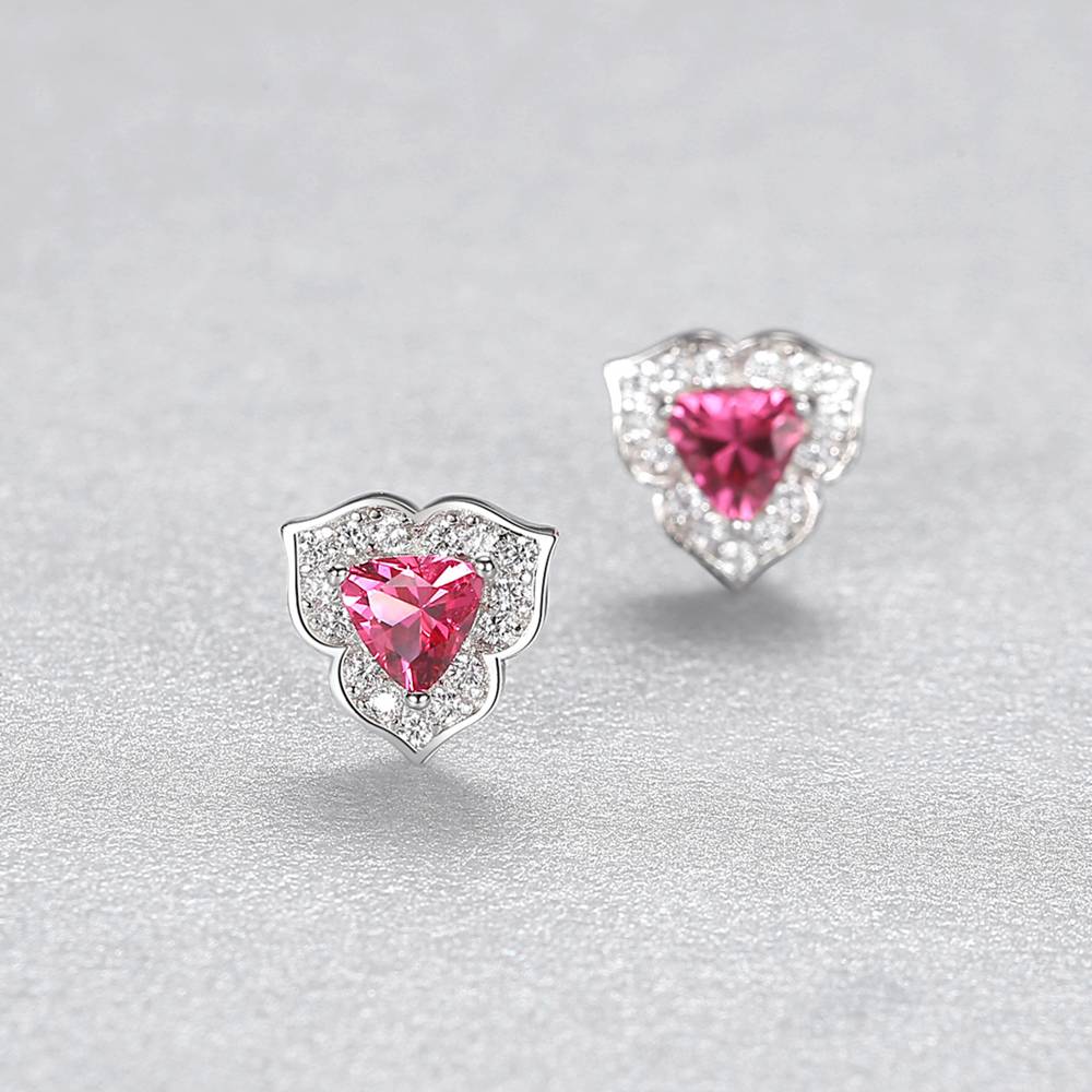 Cercei din Argint Esmira Ruby
