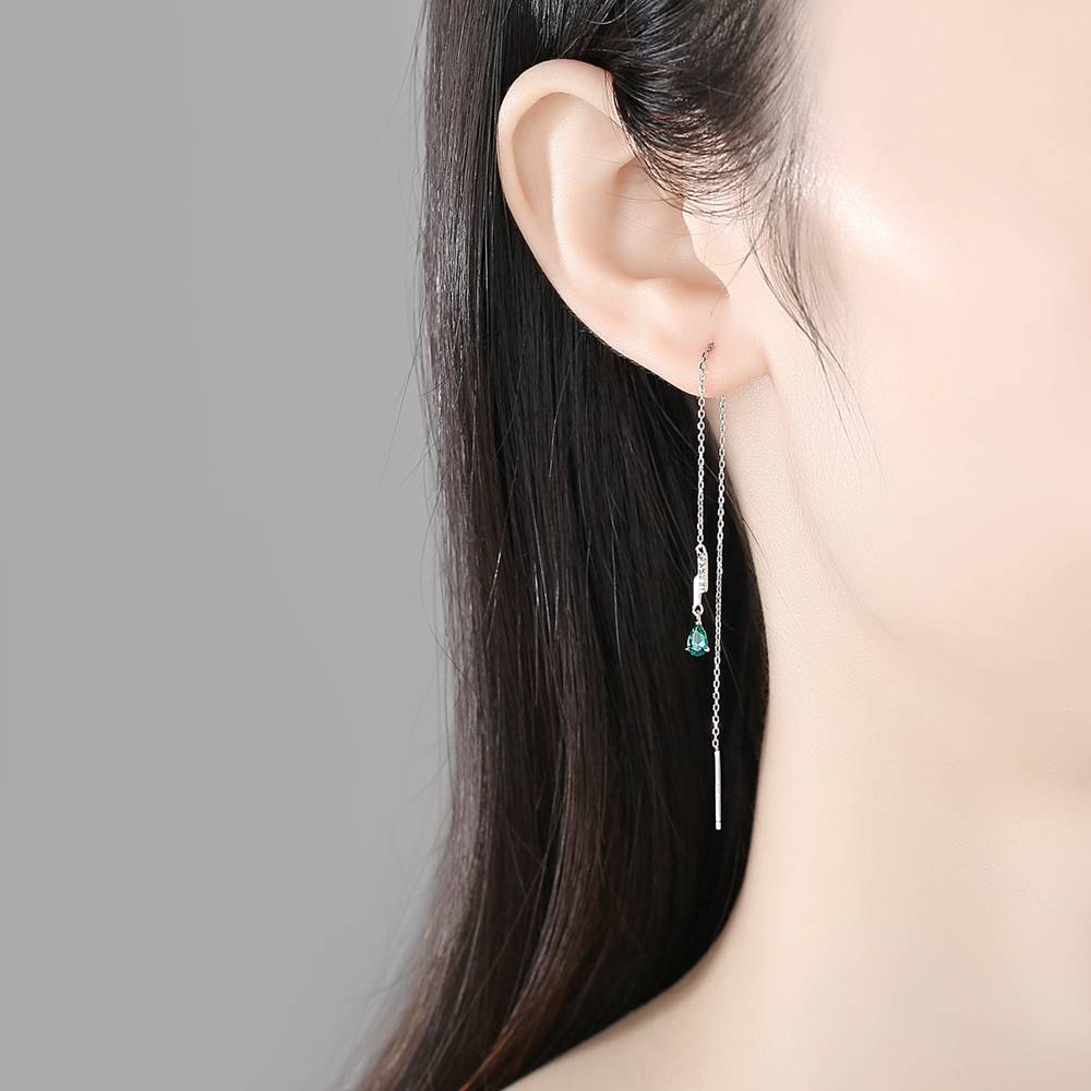 Cercei din Argint Yvette Emerald
