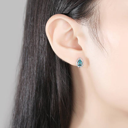 Set din Argint Topaz Teardrop