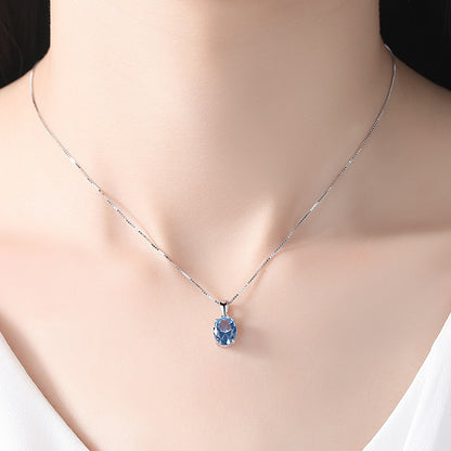 Colier din Argint Oval Topaz