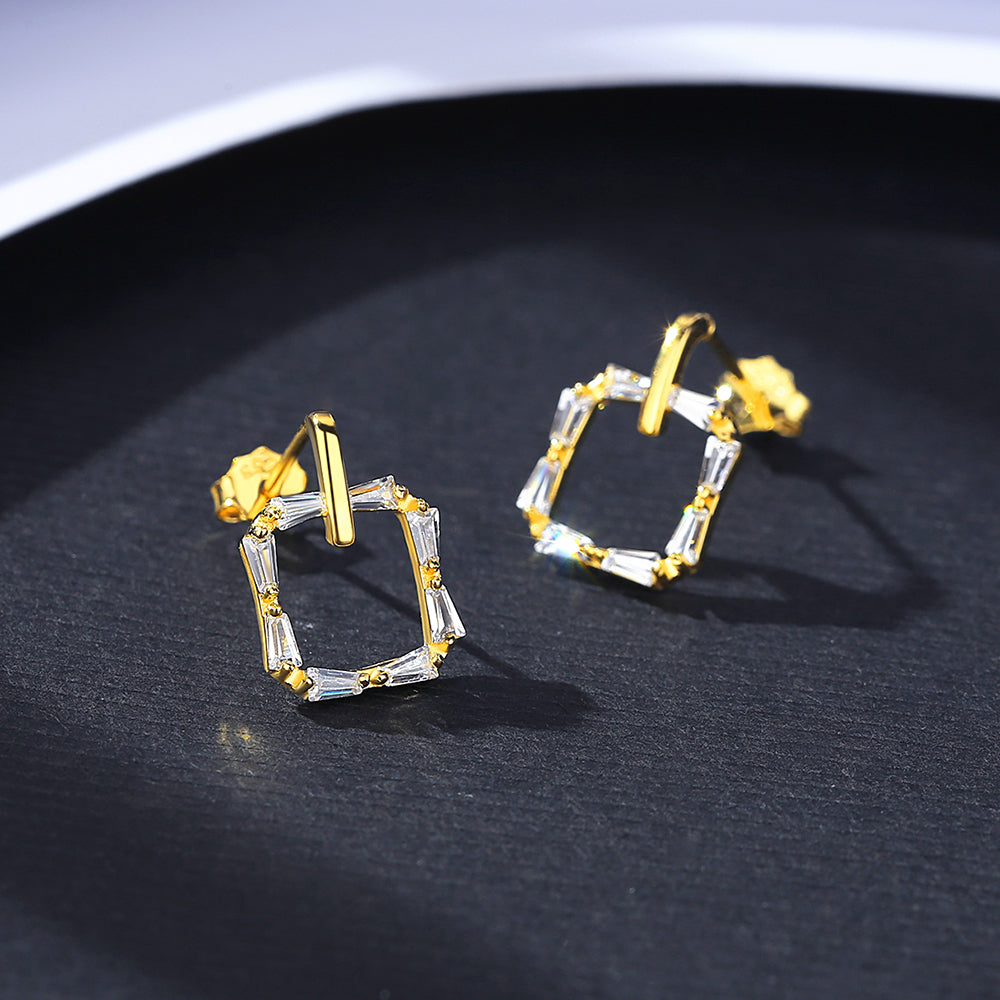 Cercei din Argint Marquise Gold Diamonds