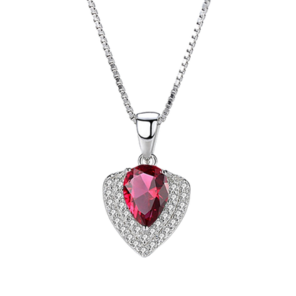 Colier din Argint Dark Ruby