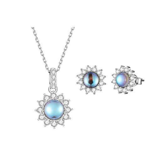 Set din Argint Sun Moonstone