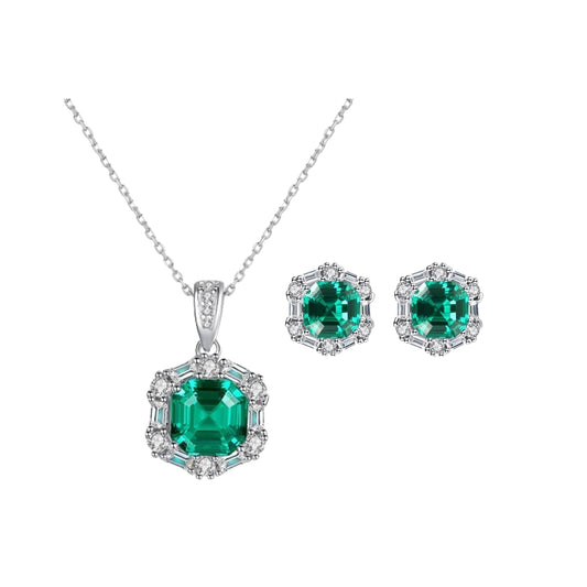 Set din Argint Green Emerald