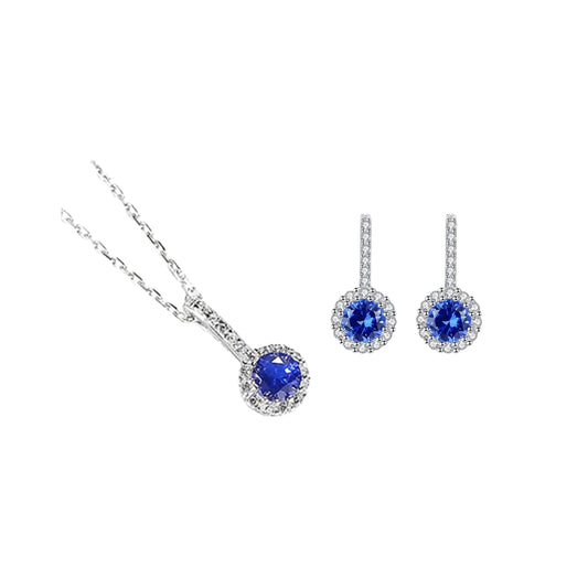 Set din Argint Daisy Blue