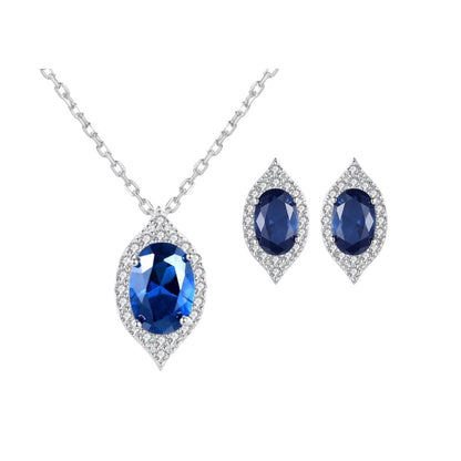 Set din Argint Elegant Sapphire