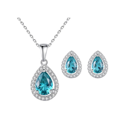 Set din Argint Topaz Teardrop