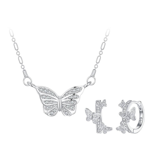 Set din Argint Diamond Butterfly