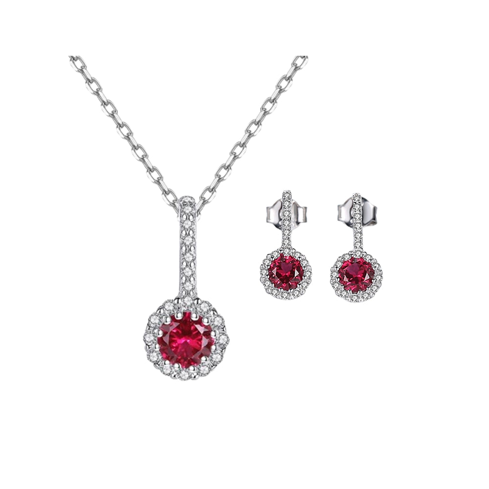 Set din Argint Daisy Red