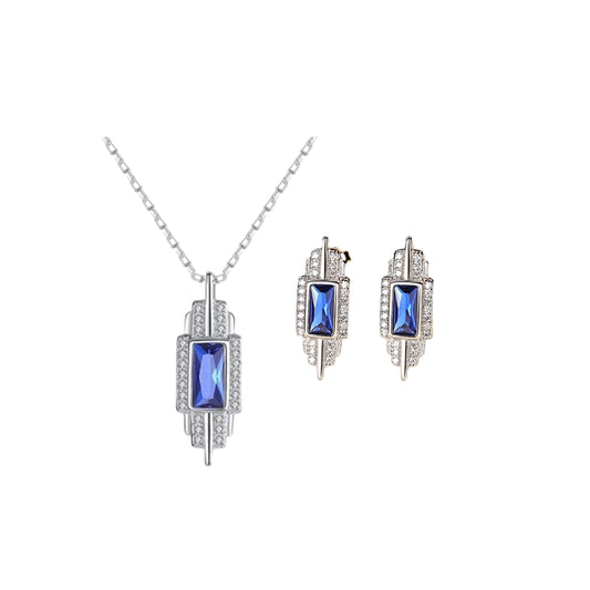 Set din Argint Ice Blue Sapphire