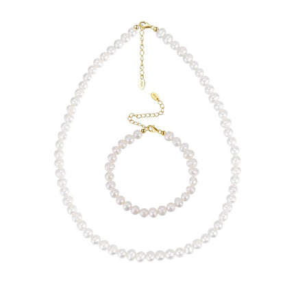 Set din Argint Aminah Pearl