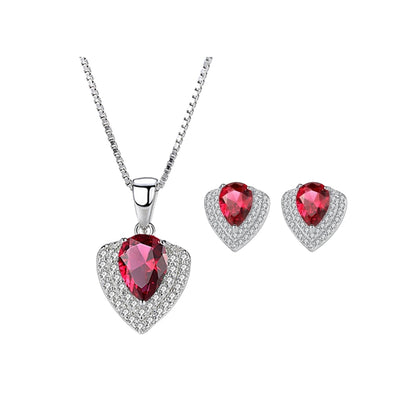 Set din Argint Dark Ruby