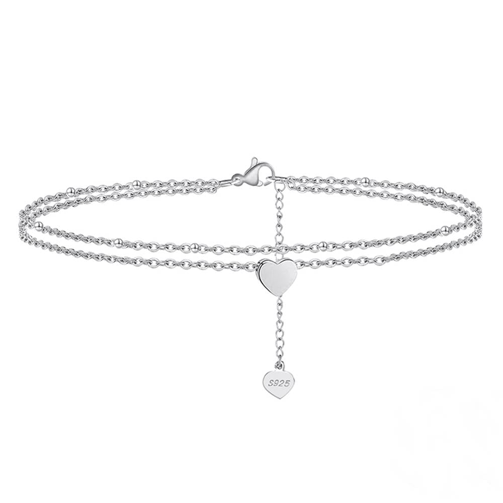 Bratara dubla de picior din Argint Love Anklet