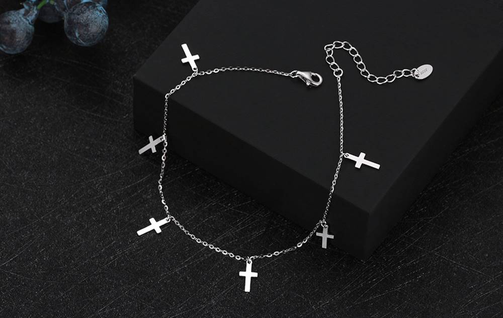 Bratara de picior din Argint Cross Anklet