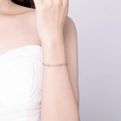 Bratara dubla din Argint cu bilute Double Layer Beads