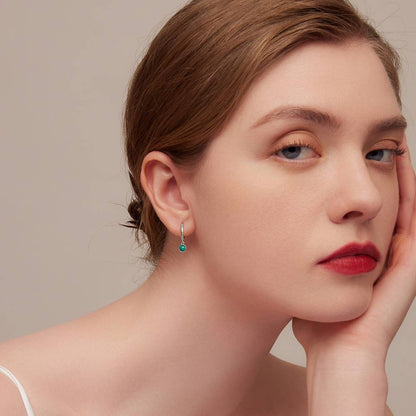 Cercei din Argint Elegant Malachite