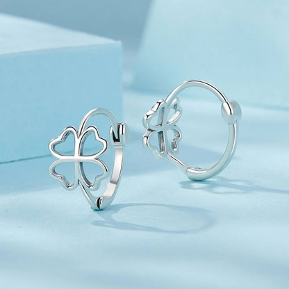 Cercei din Argint Four Leaf Clover