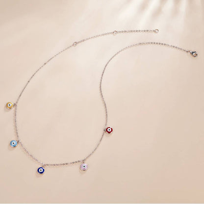 Set din Argint Colourful Evil Eyes