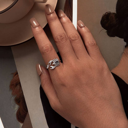 Inel reglabil din Argint Scorpion Diamond