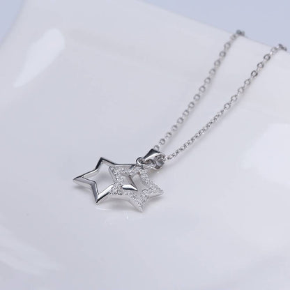 Colier din Argint Double Star Diamond