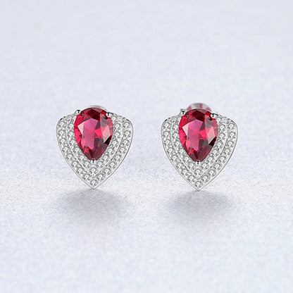 Cercei din Argint Dark Ruby
