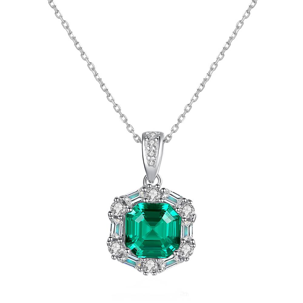 Colier din Argint Green Emerald