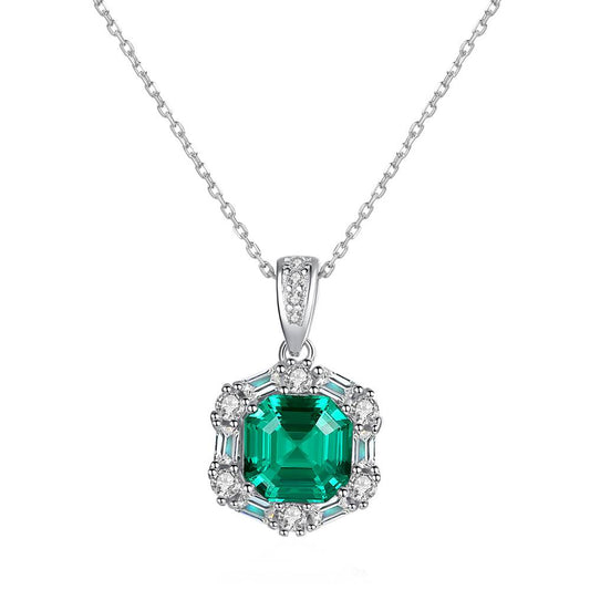 Colier din Argint Green Emerald