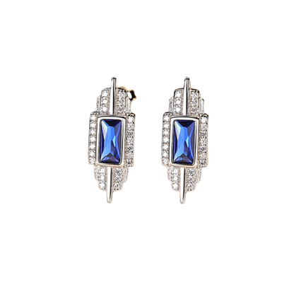 Cercei din Argint Ice Blue Sapphire