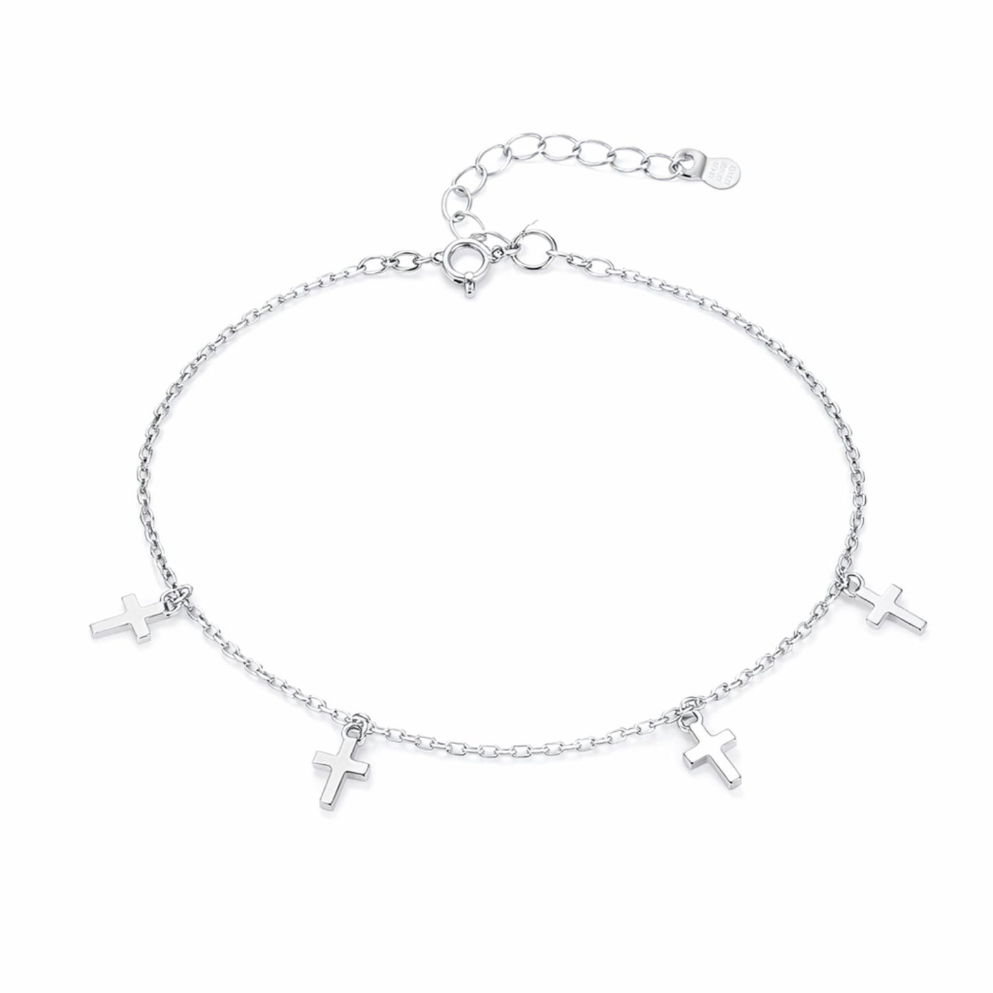 Bratara din argint simpla cu cruciulite cesini
