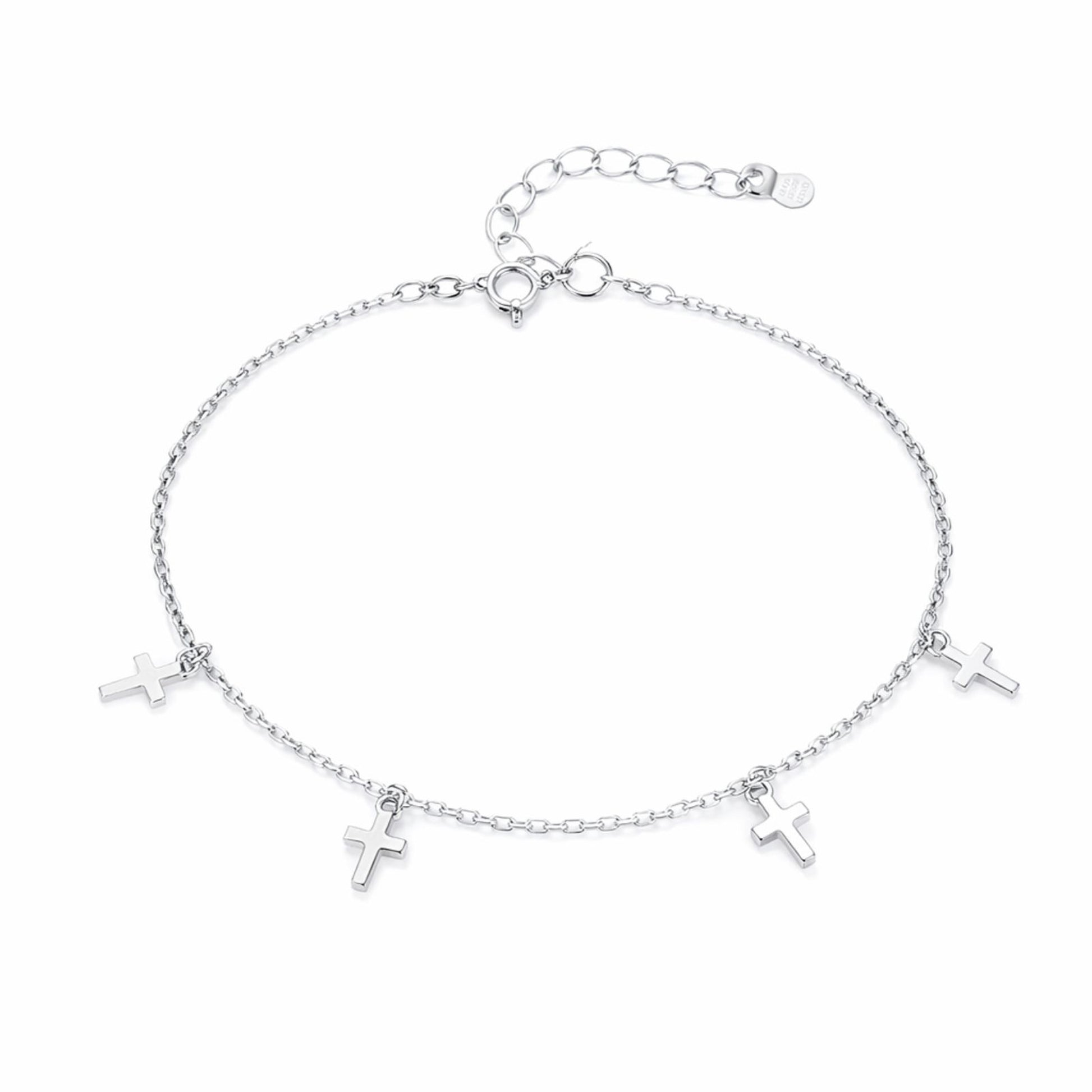 Bratara din argint simpla cu cruciulite cesini