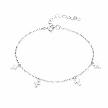 Bratara din argint simpla cu cruciulite cesini